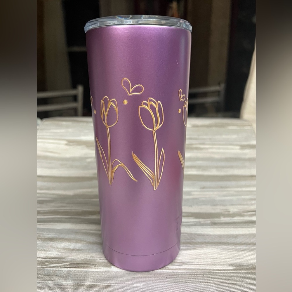 Homemade Coffee Tumbler with flowers